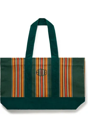 BODE Parakeet Logo-Embroidered Striped Canvas and Corduroy Tote Bag - Men