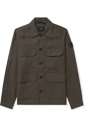 Belstaff Forge Logo-Appliquéd Linen Overshirt - Men - - XL