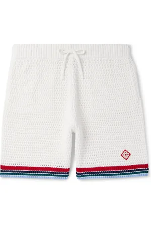 Casablanca Gothic Straight-Leg Logo-Appliquéd Crocheted Cotton Drawstring Shorts - Men - - XL