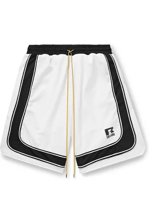 Rhude Wide-Leg Logo-Print Mesh Drawstring Shorts - Men - - S