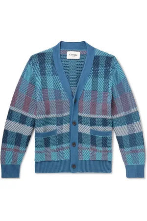Corridor Checked Organic Pima Cotton Cardigan - Men - - M