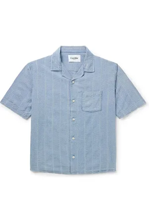 Corridor Convertible-Collar Striped Cotton-Seersucker Shirt - Men - - S