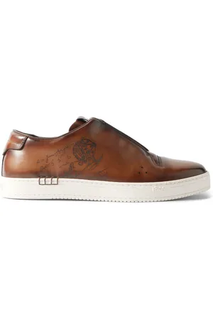 Berluti Playtime Scritto Venezia Leather Slip-On Sneakers - Men - - UK 8