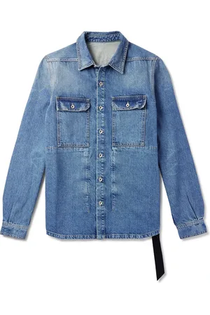 DRKSHDW BY RICK OWENS Webbing-Trimmed Denim Overshirt - Men - - XS