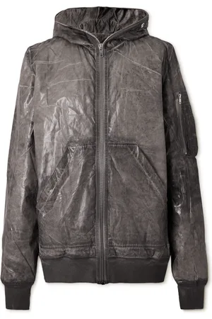 DRKSHDW BY RICK OWENS Garment-Dyed Foil Coated Cotton-Poplin Hooded Bomber Jacket - Men - - L
