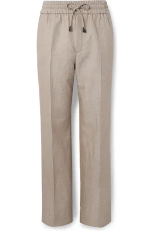 BRIONI Straight-Leg Wool, Linen and Silk-Blend Suit Trousers - Men - - IT 46