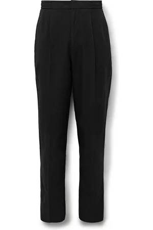 OFFICINE GENERALE Drew Tapered Pleated Garment-Dyed Lyocell-Blend Trousers - Men - - IT 52