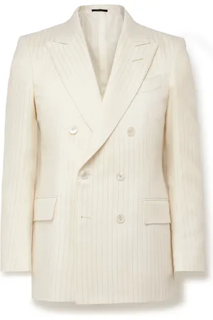 Tom Ford Dyllan Double-Breasted Metallic Striped Wool-Blend Suit Jacket - Men - - IT 56