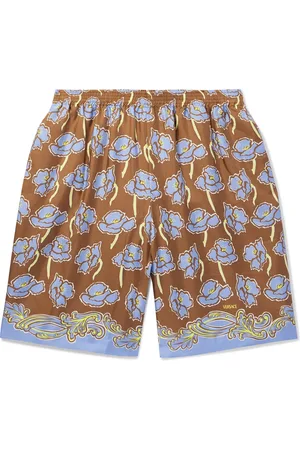 VERSACE Straight-Leg Printed Silk-Twill Shorts - Men - - IT 50