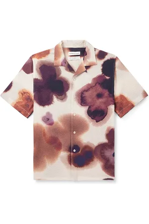 A KIND OF GUISE Gioia Convertible-Collar Printed Cotton-Seersucker Shirt - Men - - M