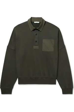 The Row Dende Poplin-Trimmed Brushed Cotton and Cashmere-Blend Polo Shirt - Men - - XXL