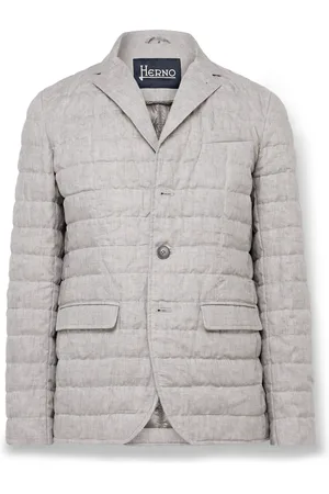 HERNO Slim-Fit Padded Quilted Linen Down Blazer - Men - - IT 52