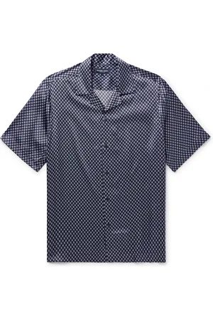 Frescobol Carioca Roberto Camp-Collar Printed Silk-Satin Shirt - Men - - XL