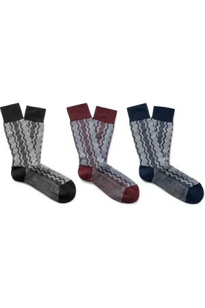 Missoni Three-Pack Crochet-Knit Cotton-Blend Socks - Men - - S