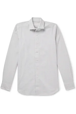 Incotex Glanshirt Slim-Fit Spread-Collar Striped Cotton Oxford Shirt - Men - - EU 42