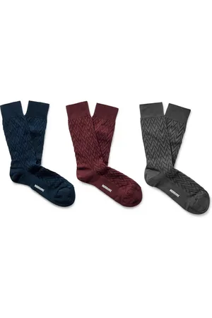 Missoni Three-Pack Crochet-Knit Cotton-Blend Socks - Men - - M