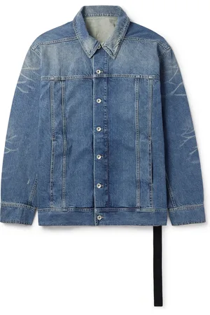 DRKSHDW BY RICK OWENS Jumbo Worker Webbing-Trimmed Selvedge Denim Jacket - Men - - S