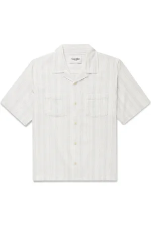 Corridor Skip Camp-Collar Striped Cotton-Gauze Shirt - Men - - S