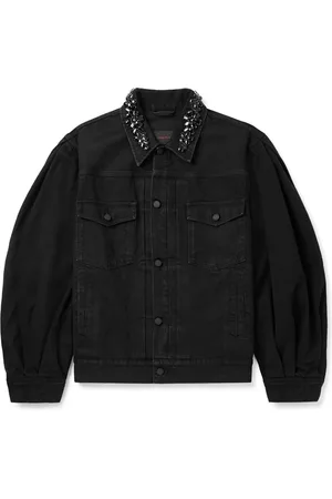 Simone Rocha Crystal-Embellished Pleated Denim Jacket - Men - - L