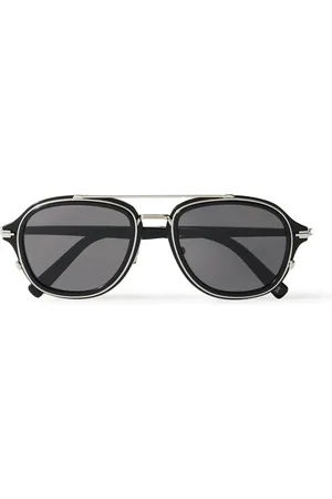 Dior DiorBlacksuit A4U Aviator-Style Acetate and Silver-Tone Sunglasses - Men