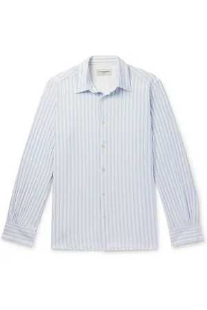 OFFICINE GENERALE Giacomo Striped Cotton-Voile Shirt - Men - - XL