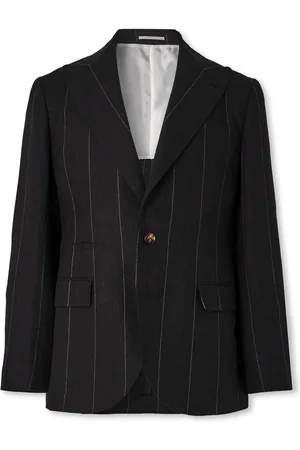 Brunello Cucinelli Pinstriped Linen Suit Jacket - Men - - IT 50