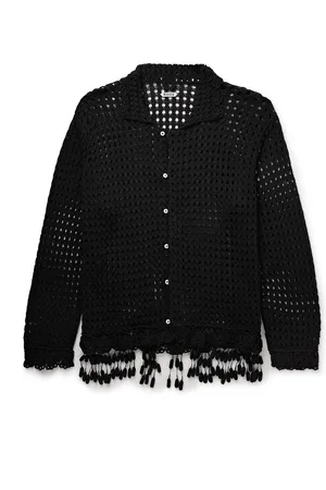 BODE Blossom Tasselled Crocheted Pima Cotton Shirt - Men - - XXL