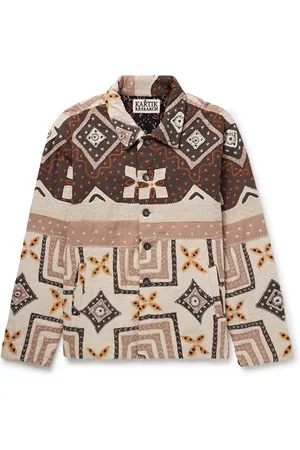 Kartik Research Embroidered Quilted Patchwork Cotton Jacket - Men - - S