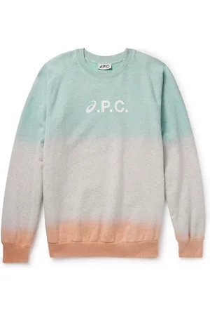 A.P.C. ASICS Logo-Print Dip-Dyed Organic Cotton-Jersey Sweatshirt - Men - - L
