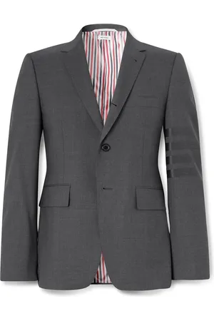 Thom Browne Grey Slim-Fit Striped Wool Suit Jacket - Men - - 1