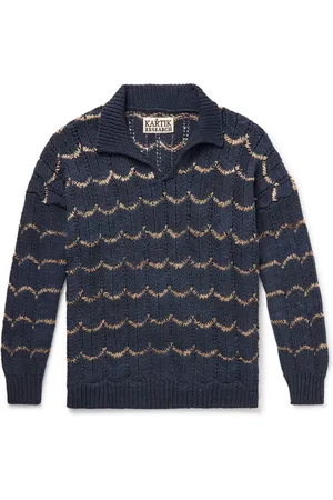 Kartik Research Open-Knit Intarsia Cotton Polo Shirt - Men - - L