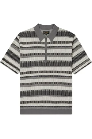 Beams Striped Cotton Polo Shirt - Men - - S