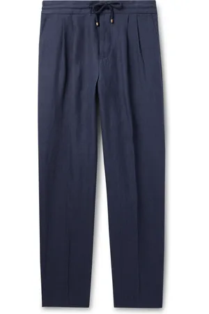 Brunello Cucinelli Tapered Pleated Linen Drawstring Trousers - Men - - IT 52