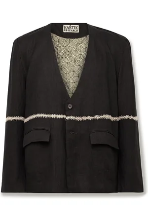 Kartik Research Unstructured Embroidered Linen Blazer - Men - - L