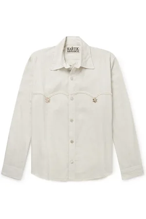 Kartik Research Embellished Striped Cotton-Voile Shirt - Men - - S