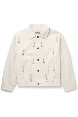 Kartik Research Embellished Embroidered Cotton-Twill Jacket - Men - - S