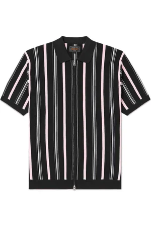 Beams Striped Ramie-Blend Zip-Up Shirt - Men - - S