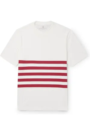 Brunello Cucinelli Slim-Fit Striped Cotton-Jersey T-Shirt - Men - - S