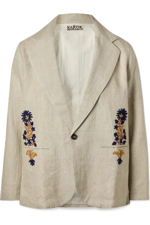 Kartik Research Embroidered Linen Jacket - Men - - L