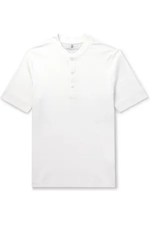 Brunello Cucinelli Ribbed Cotton-Jersey Henley T-Shirt - Men - - S