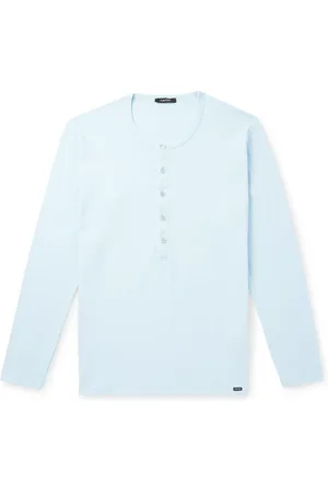 Tom Ford Slim-Fit Stretch-Cotton Jersey Henley Pyjama T-Shirt - Men - - L