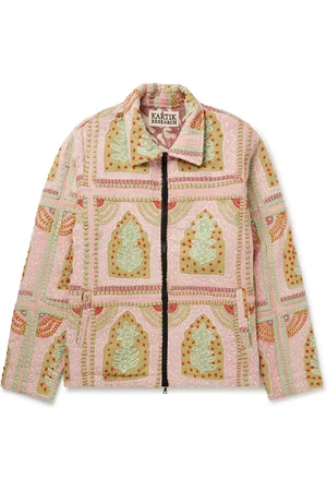 Kartik Research Panelled Embroidered Cotton Jacket - Men - - S