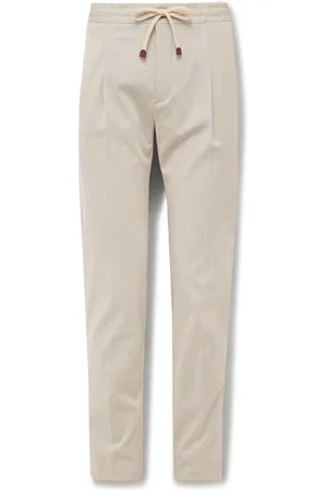 Incotex Venezia 1951 Tapered Pleated Striped Cotton Drawstring Trousers - Men - - IT 46