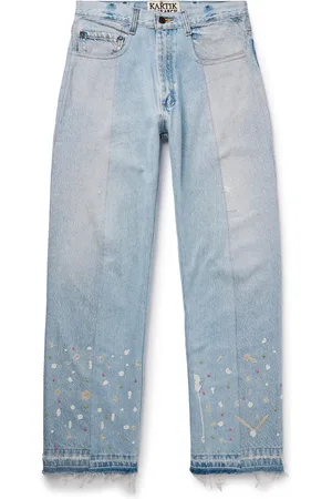 Kartik Research Straight-Leg Upcycled Frayed Embellished Panelled Jeans - Men - - UK/US 30