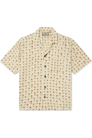 Kartik Research Camp-Collar Embroidered Silk Shirt - Men - - S