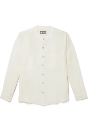 Kartik Research Grandad-Collar Linen Shirt - Men - - XS