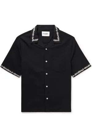 Corridor Convertible-Collar Embroidered Linen and Cotton-Blend Voile Shirt - Men - - M