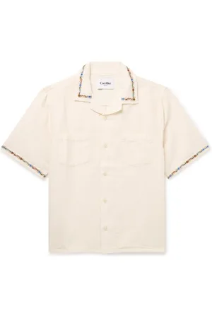 Corridor Convertible-Collar Embroidered Linen and Cotton-Blend Voile Shirt - Men - - S