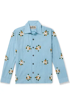 Kartik Research Floral-Embroidered Embellished Cotton Shirt - Men - - M