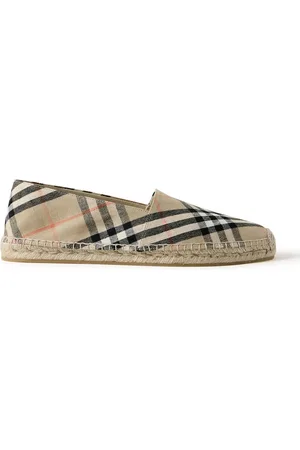 Burberry Checked Linen-Blend Canvas Espadrilles - Men - - EU 43